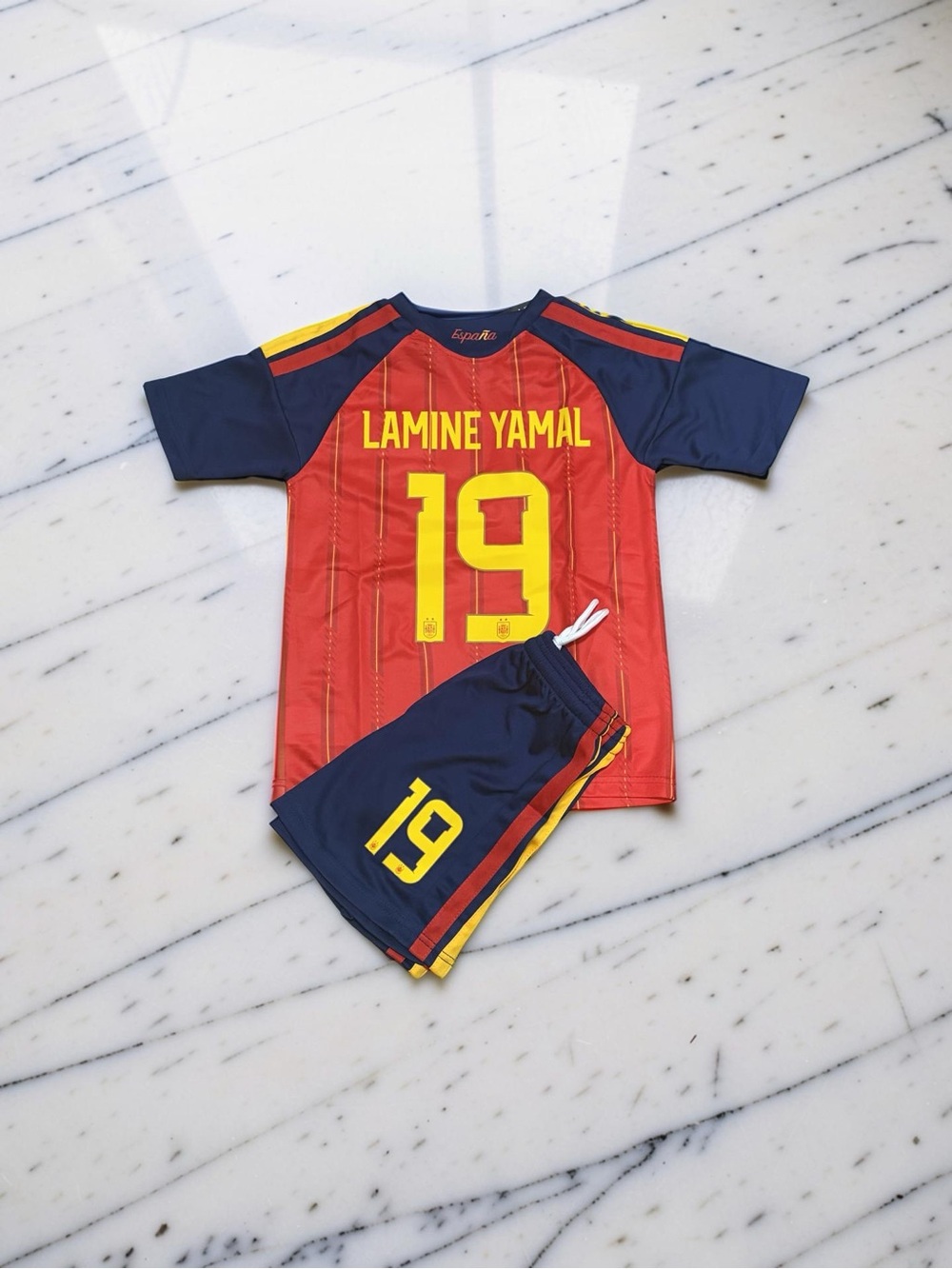 Lamine Yamal Spain 2026 World Cup Kids Jersey Shorts Kit #19 Home